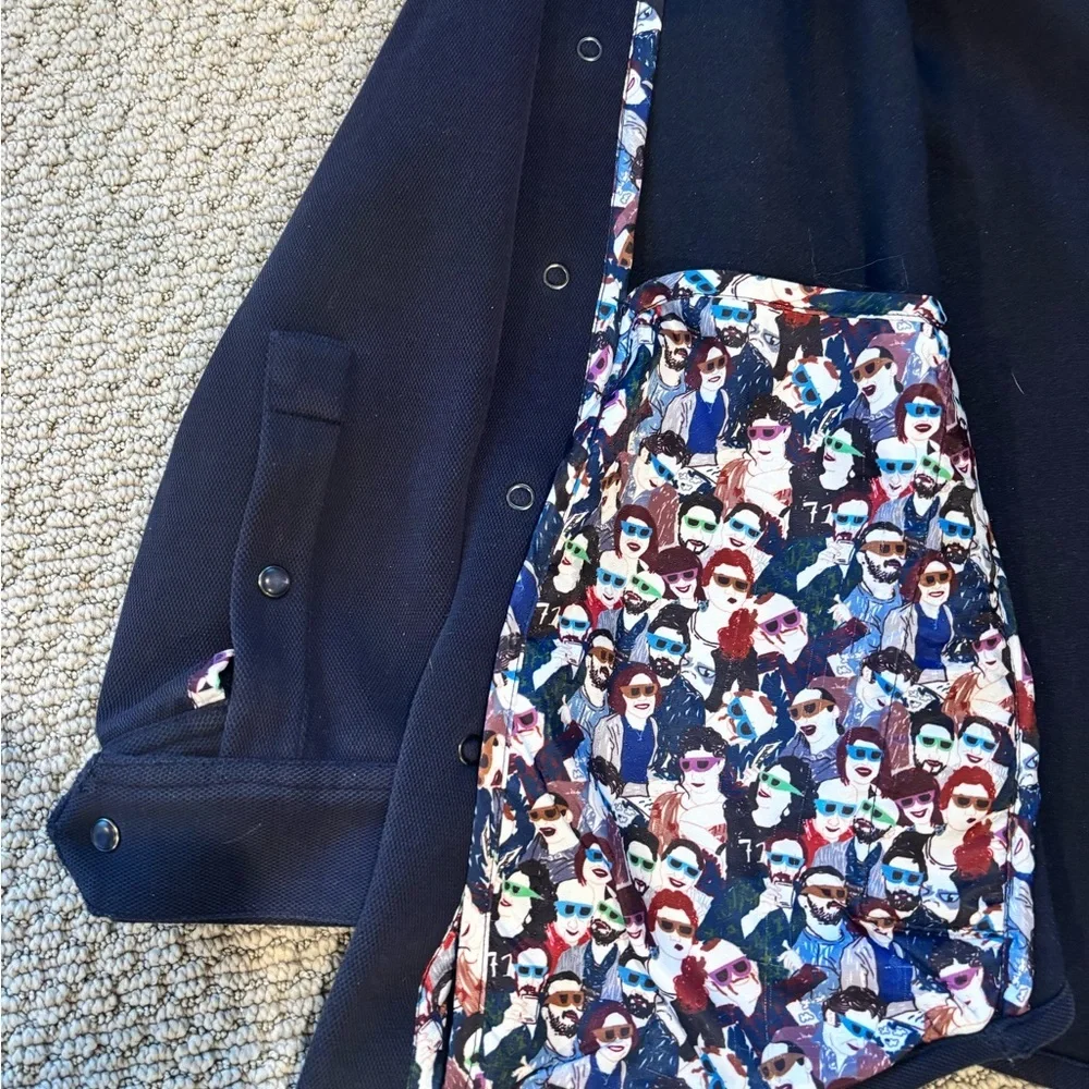 Robert Graham Dark Blue Shirt Jacket Men’s Large